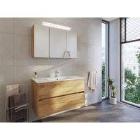 BADEZIMMER Limes, Eichefarben B: 100 cm - Eichefarben/Weiß, Basics, Keramik/Holzwerkstoff (100cm) - MID.YOU