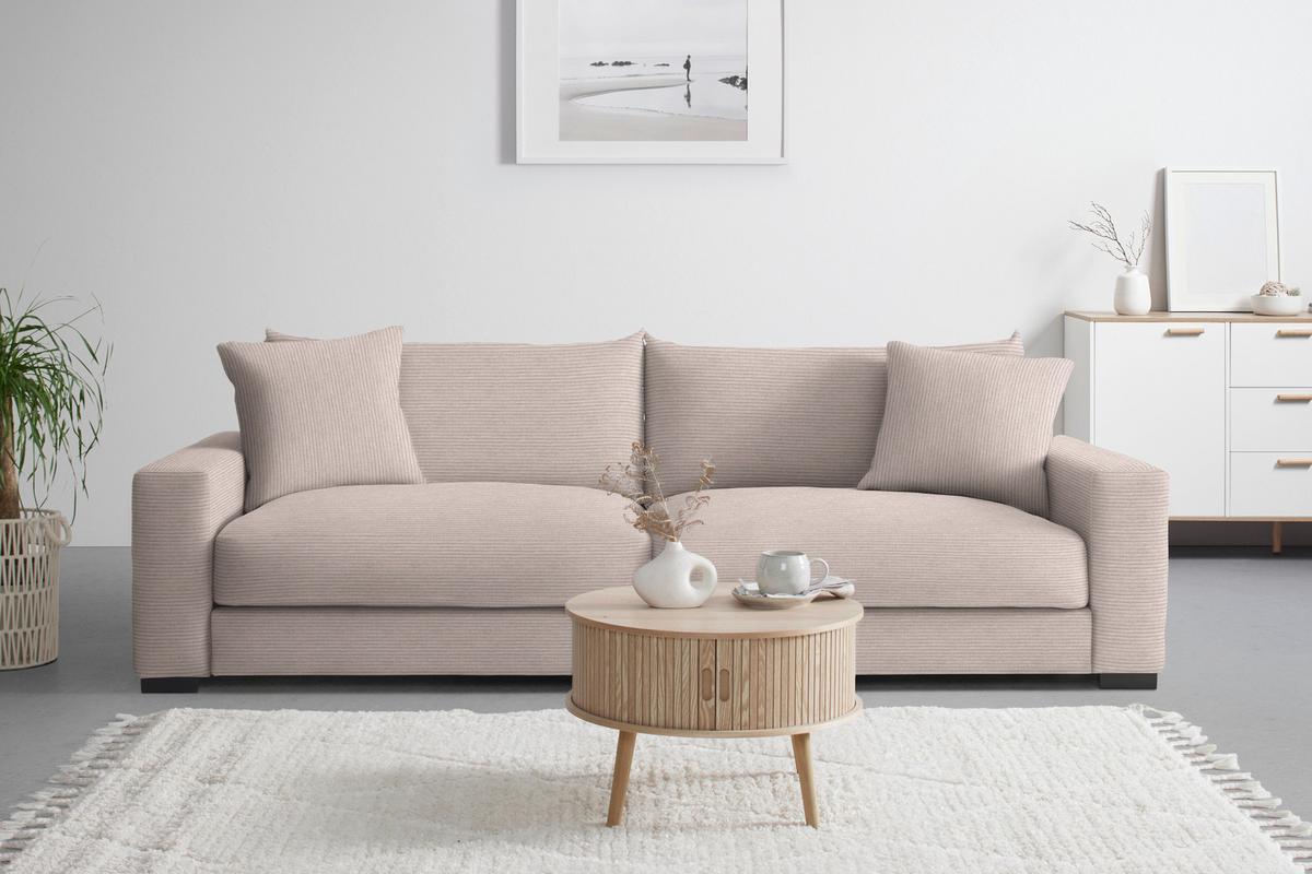 Mega pohovka PEDRO 1200, růžový manšestr - růžová, Moderní, kov/dřevo (261/83/124cm) - Mömax