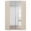 Eckschrank Mit Spiegel 117cm Alabama Super Champagner - Champagner/Transparent, MODERN, Holzwerkstoff (117/229/117cm)