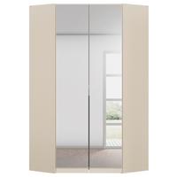 Eckschrank Mit Spiegel 117cm Alabama Super Champagner - Champagner/Transparent, MODERN, Holzwerkstoff (117/229/117cm)