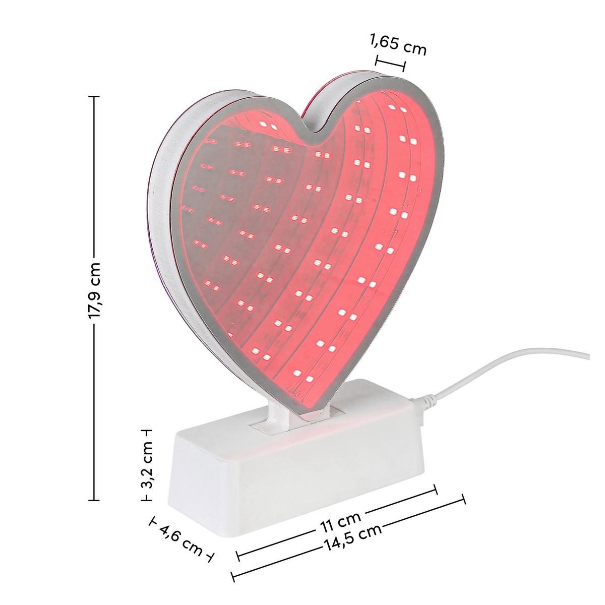 DEKORAČNÍ LED SVÍTIDLO HEARTIM - šedá/bílá, Konvenční, plast (4,6/14,5/17,9cm) - Mömax