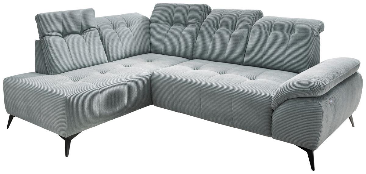 Ecksofa Fiore, Hellblau S: 200x272 cm - Schwarz/Hellblau, MODERN, Textil (200/272cm) - Livetastic