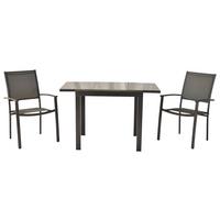 Gartenset Milano - Graphitfarben/Grau, MODERN, Textil/Metall - Gardenson
