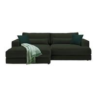 Rohová sedačka FABIONA, ľavá, zelený menčester / zelená - čierna/zelená, Modern, drevo/plast (194/268cm) - Premium Living