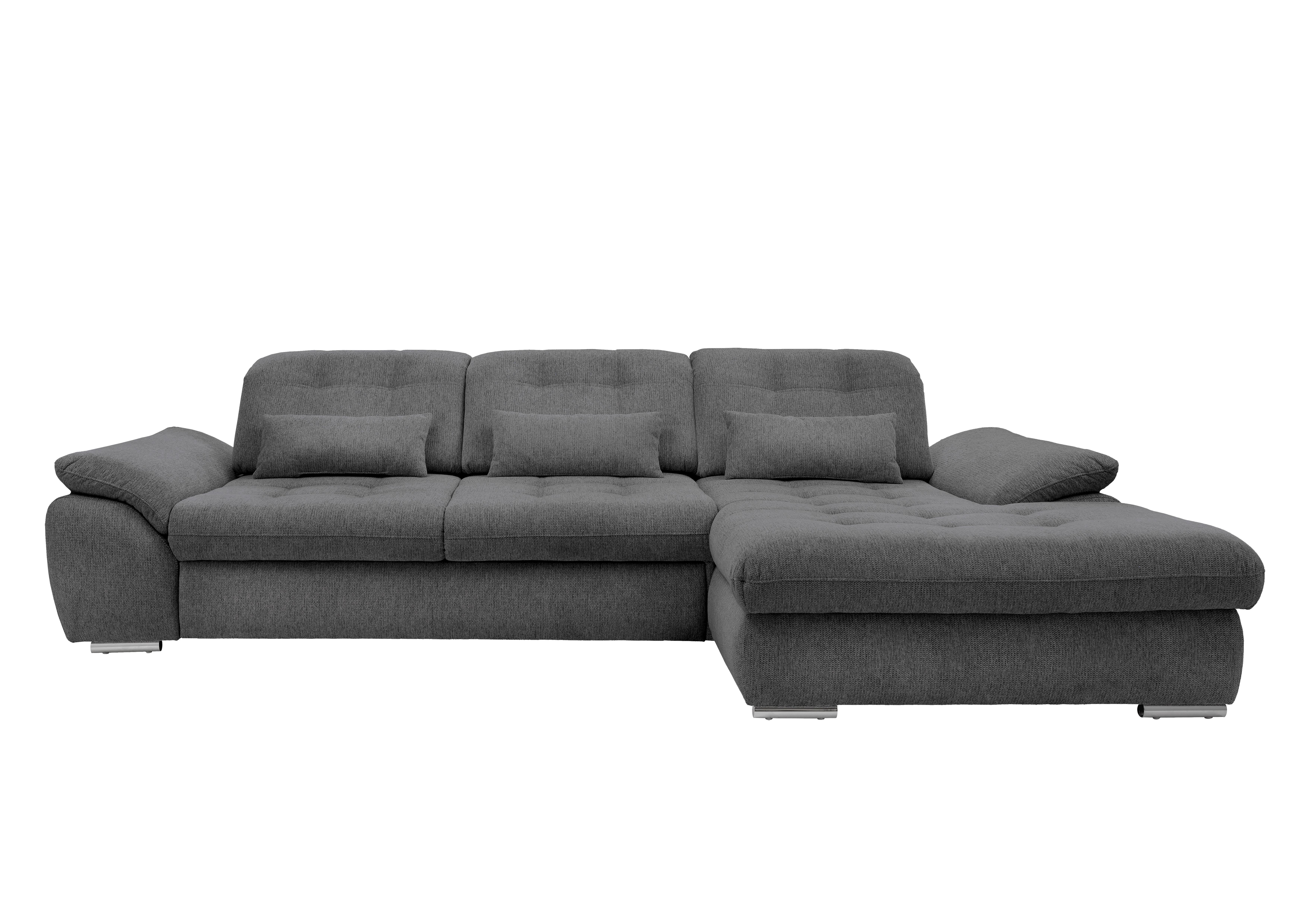 Ecksofa Mit Bettkasten Rigatti Anthrazit S: 314x184cm - Chromfarben/Anthrazit, MODERN, Textil (314/184cm) - Livetastic