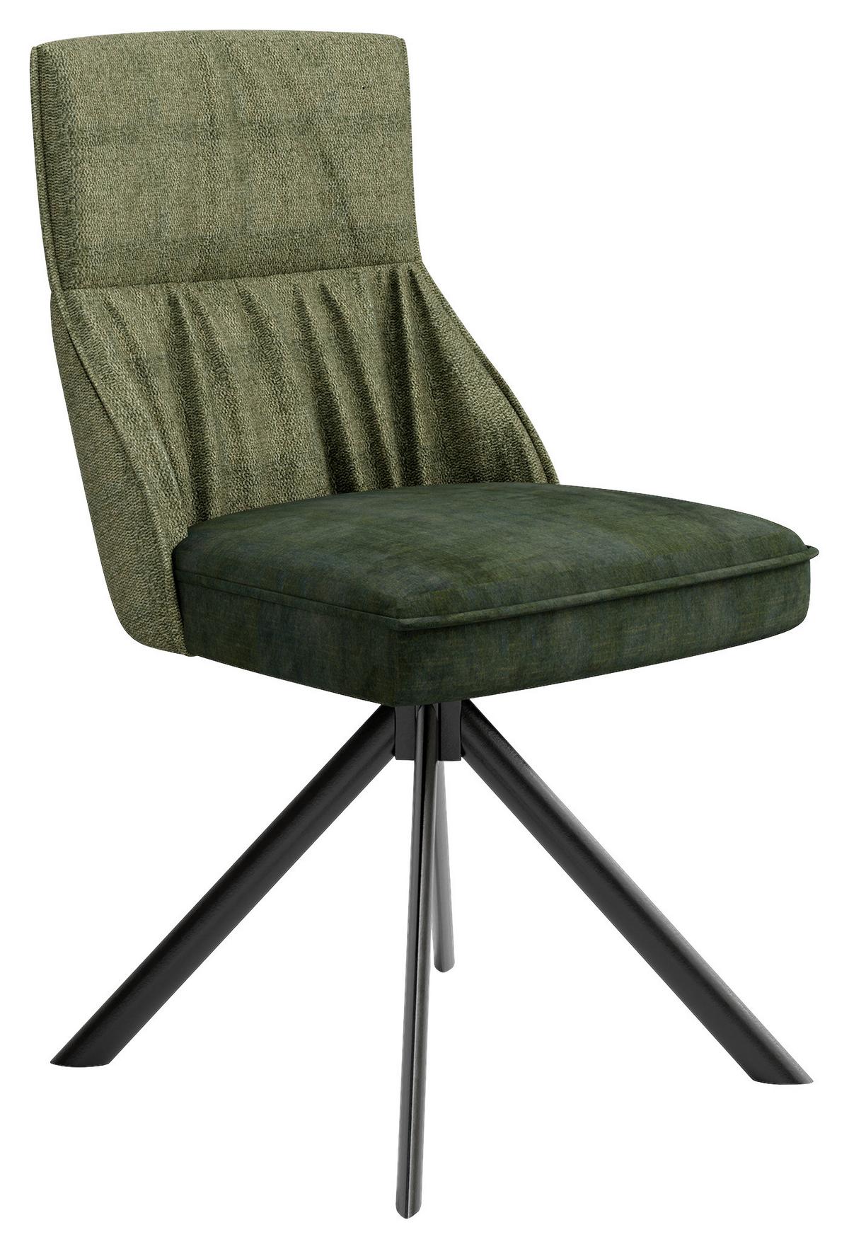 Stuhl-set California - Dunkelgrün/Schwarz, MODERN, Textil/Metall (50/89/56cm) - MID.YOU