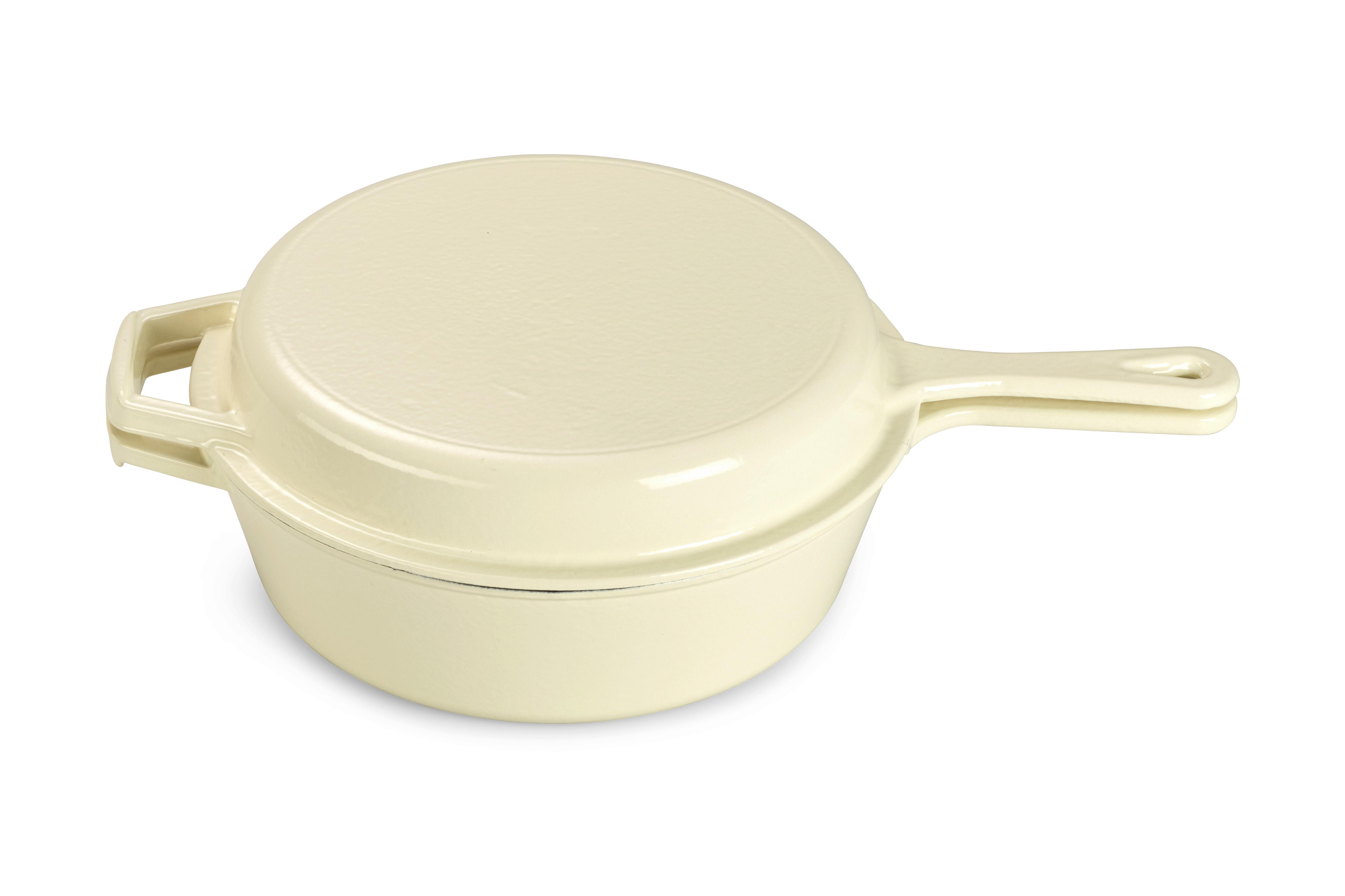 Kochtopfset 2-Teilig Gusseisen Backofengeeignet - Creme, Basics, Metall (26,5cm) - Echtwerk