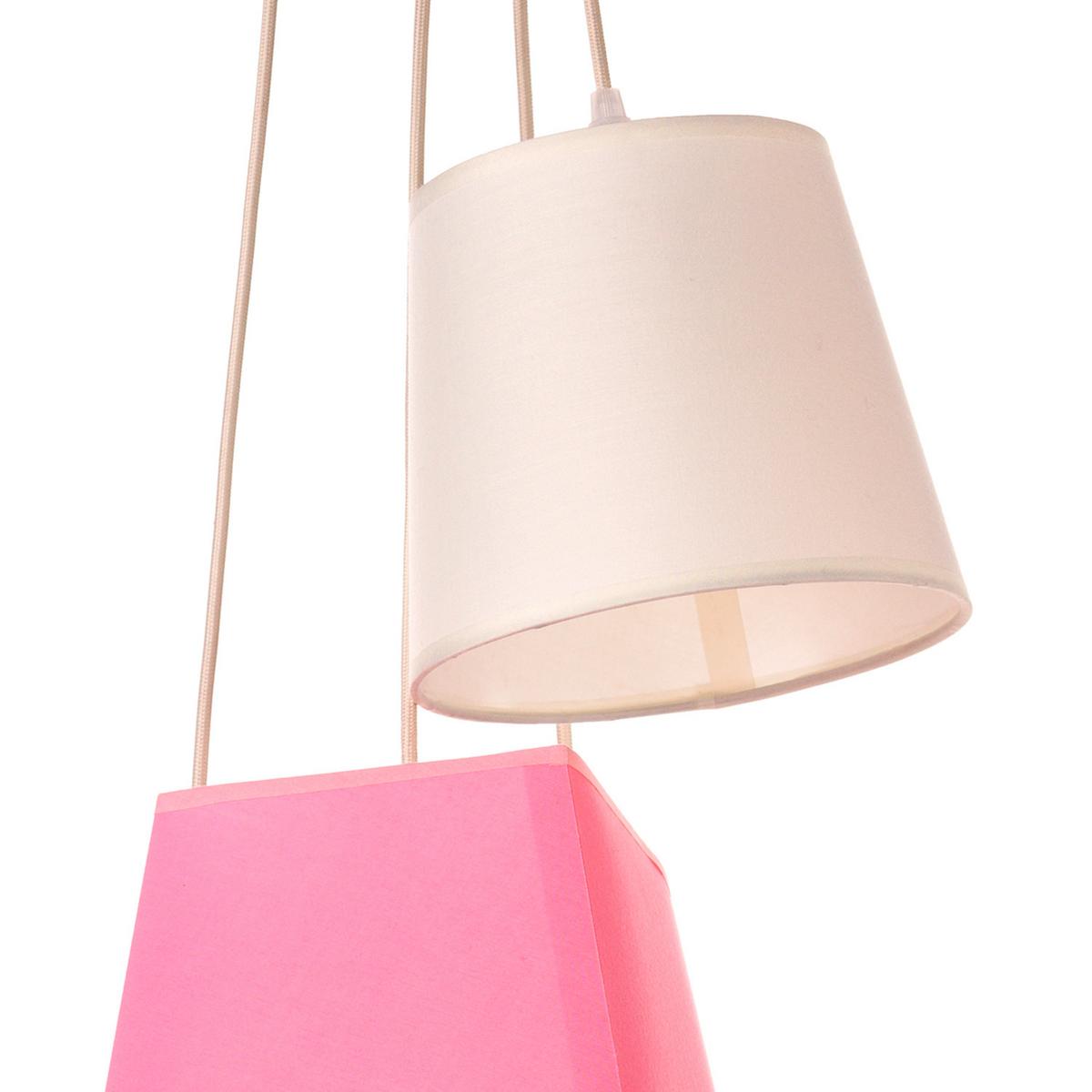 Hängeleuchte 4994/s4r - Pink/Gelb, Trend, Textil/Metall (55/100cm)