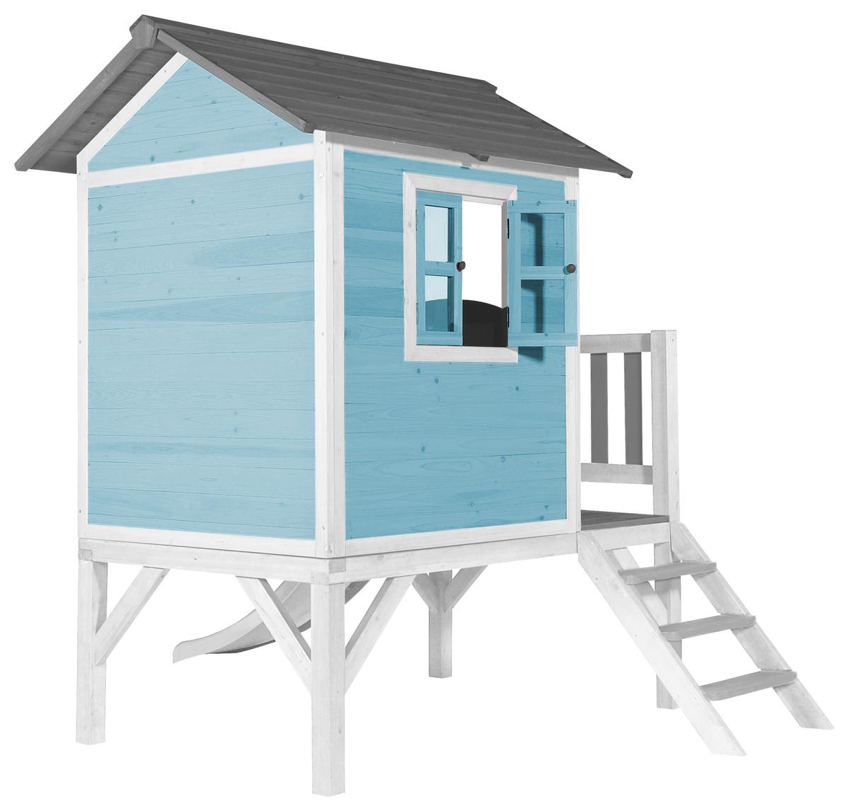 Spielhaus C050.002.91 - Blau/Weiß, KONVENTIONELL, Holz/Kunststoff (240/189/167cm) - Ambia Garden