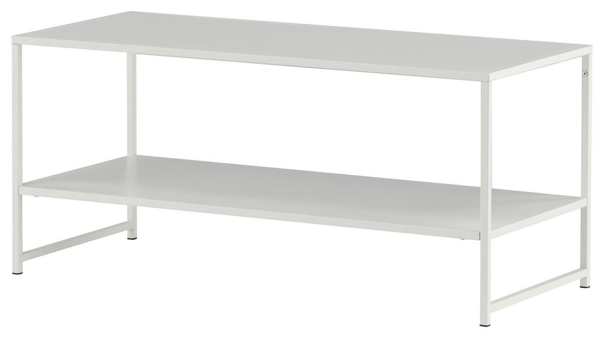 Couchtisch Staal - Weiß, Design, Metall (102/43/45cm) - Livetastic