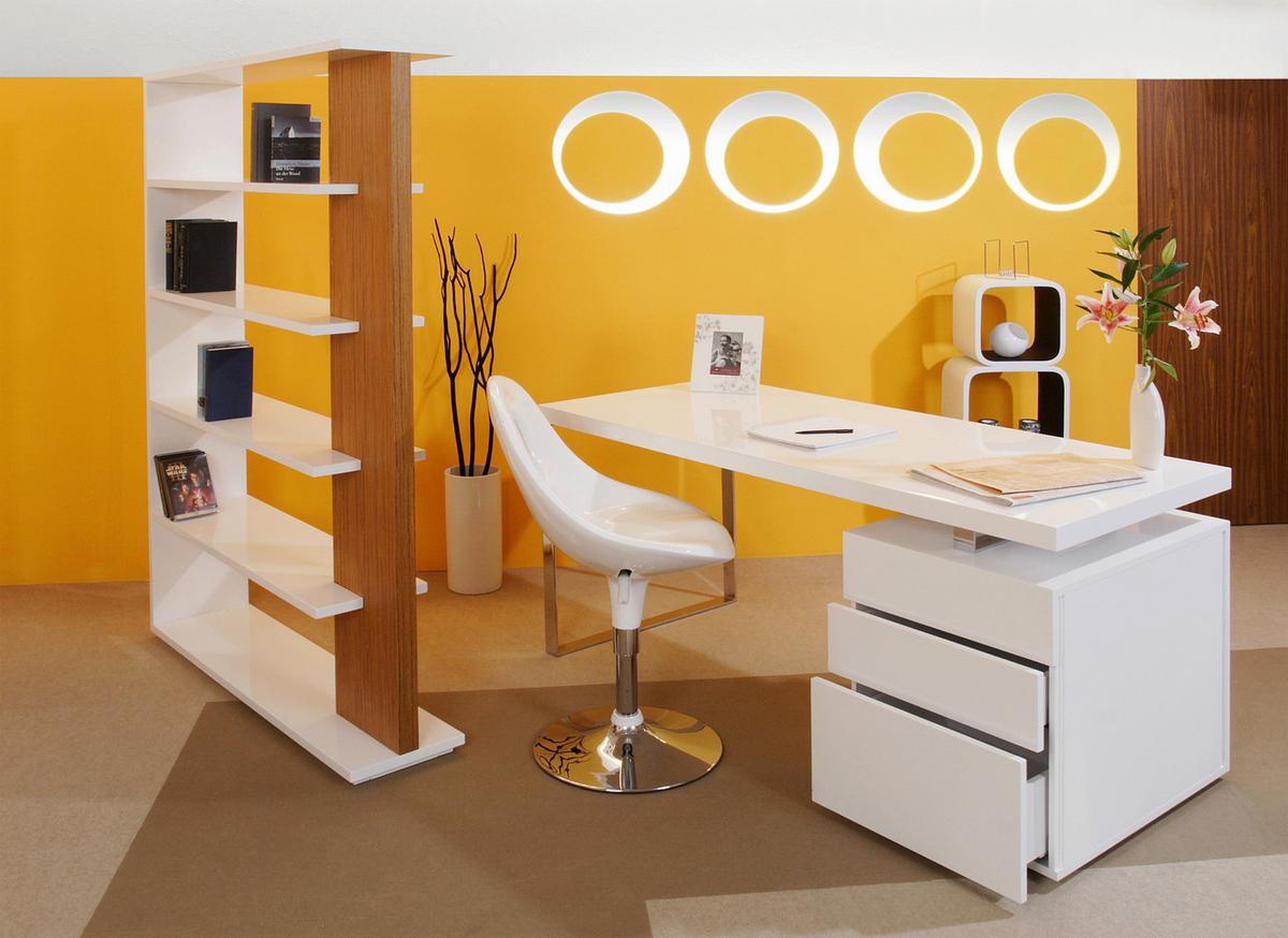 Schreibtisch Weiß Hochglanz L: 140cm - Weiß Hochglanz/Silberfarben, MODERN, Holzwerkstoff/Metall (140/70/76cm) - Livetastic