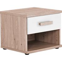 Nočný stolík CARIBA - sivá/biela, Design, kompozitné drevo/plast (46/38/40cm) - MID.YOU