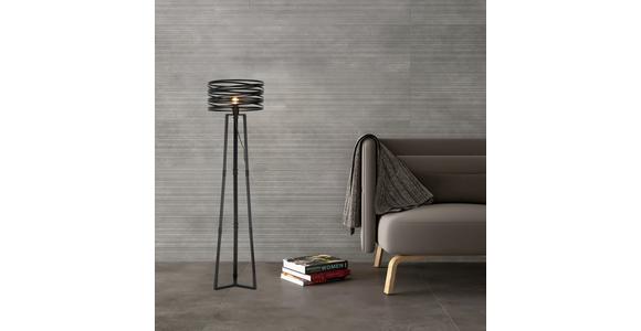 Stehlampe Lilien Schwarz Mit Fußschalter Modern - Schwarz, ROMANTIK / LANDHAUS, Metall (40/160cm) - James Wood