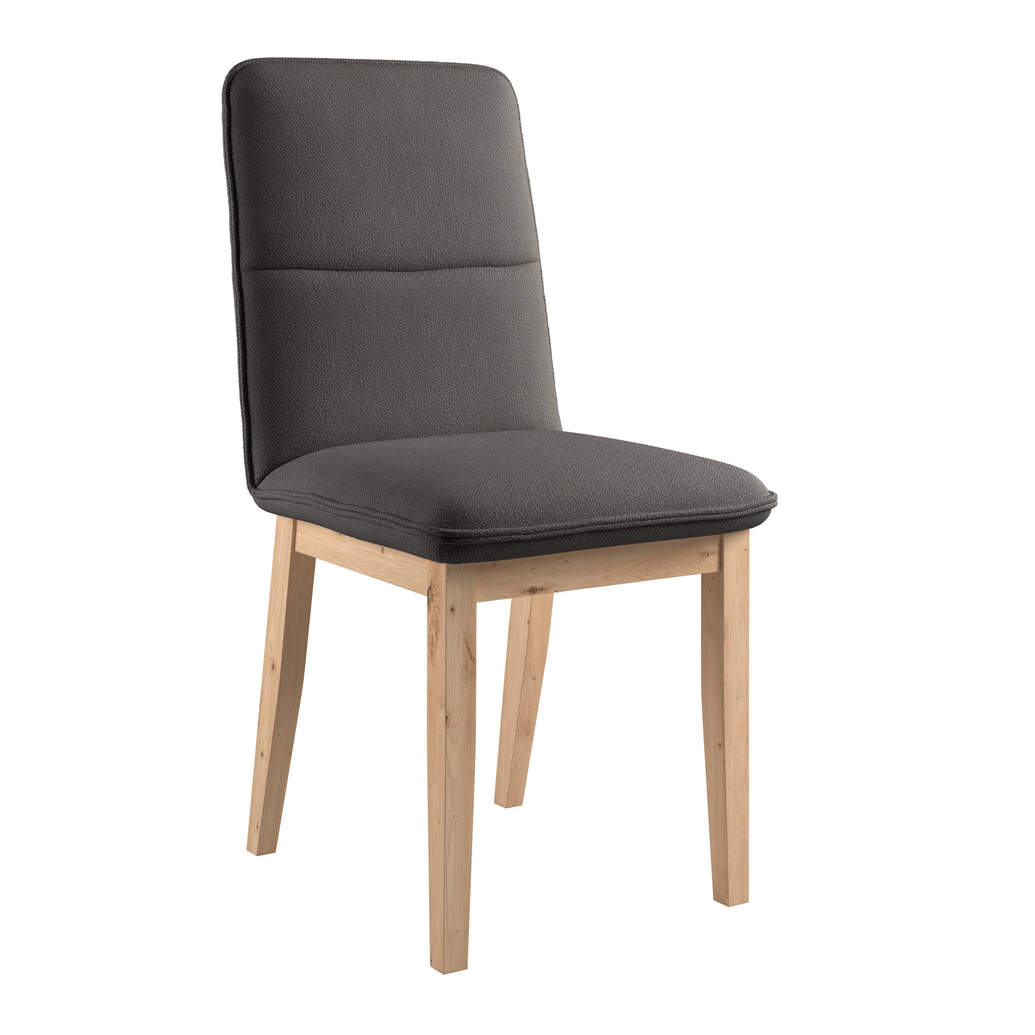 Vierfußstuhl Beluna Ii Webstoff Anthrazit, B: 47cm - Eichefarben/Anthrazit, KONVENTIONELL, Holz/Textil (47/91/56cm) - James Wood