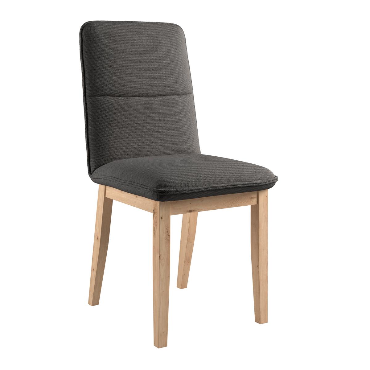 Vierfußstuhl Beluna Ii Webstoff Anthrazit, B: 47cm - Eichefarben/Anthrazit, KONVENTIONELL, Holz/Textil (47/91/56cm) - James Wood