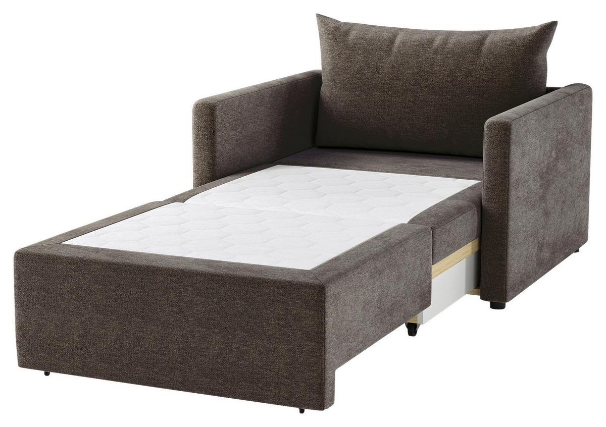 Schlafsessel Cologne Braun B: 92cm - Schwarz/Braun, Design, Textil (92/89/103cm) - MID.YOU