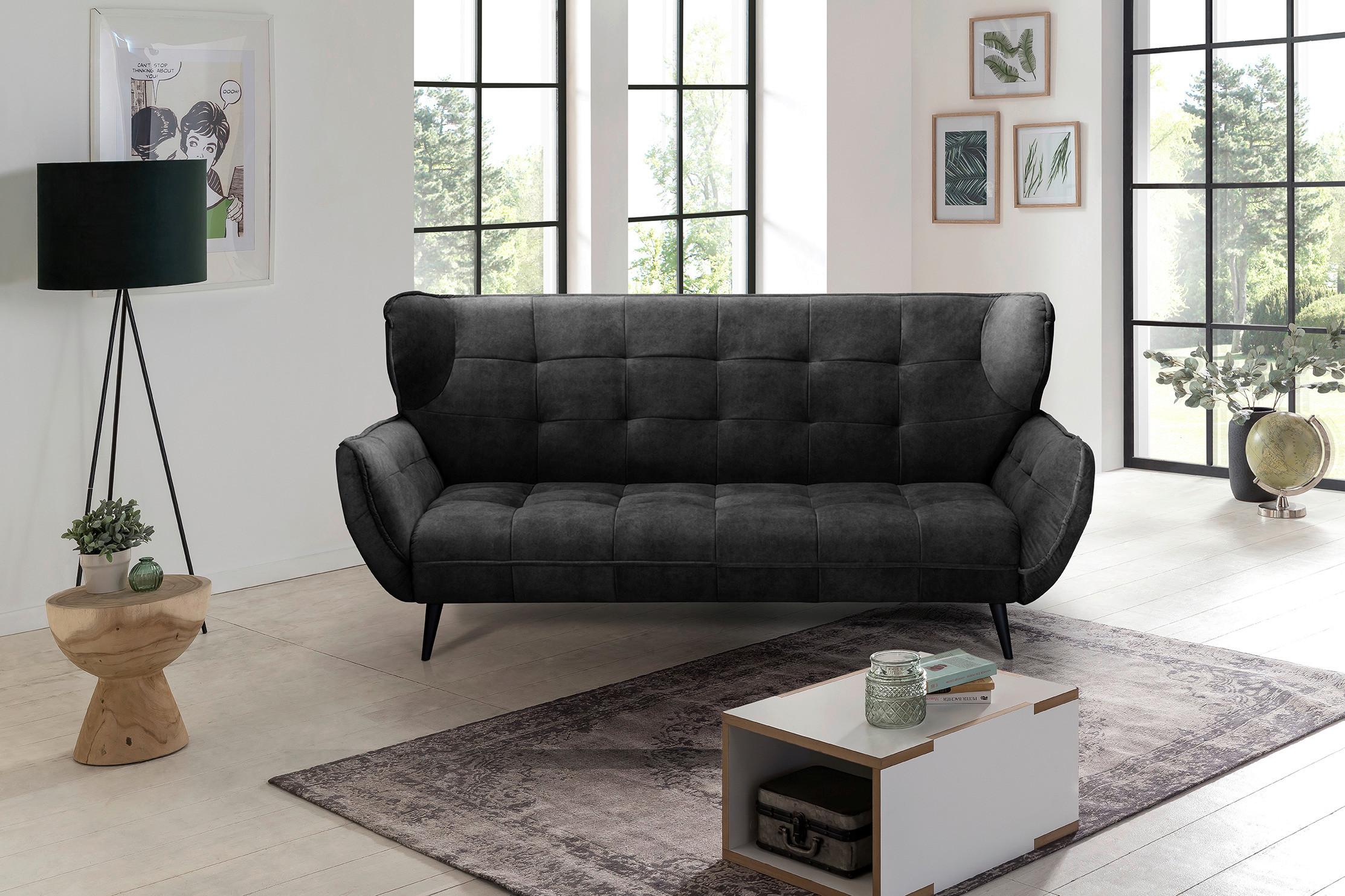 Trojmiestna pohovka Ariana Ariana, antracitová - čierna/antracitová, Modern, kov/textil (221/105/98cm)