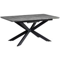 Ausziehtisch Leif 160 Az Mdf Betonoptik, B: 160-200 Cm - Schwarz/Grau, KONVENTIONELL, Holzwerkstoff/Metall (160-200/90/76cm) - MID.YOU