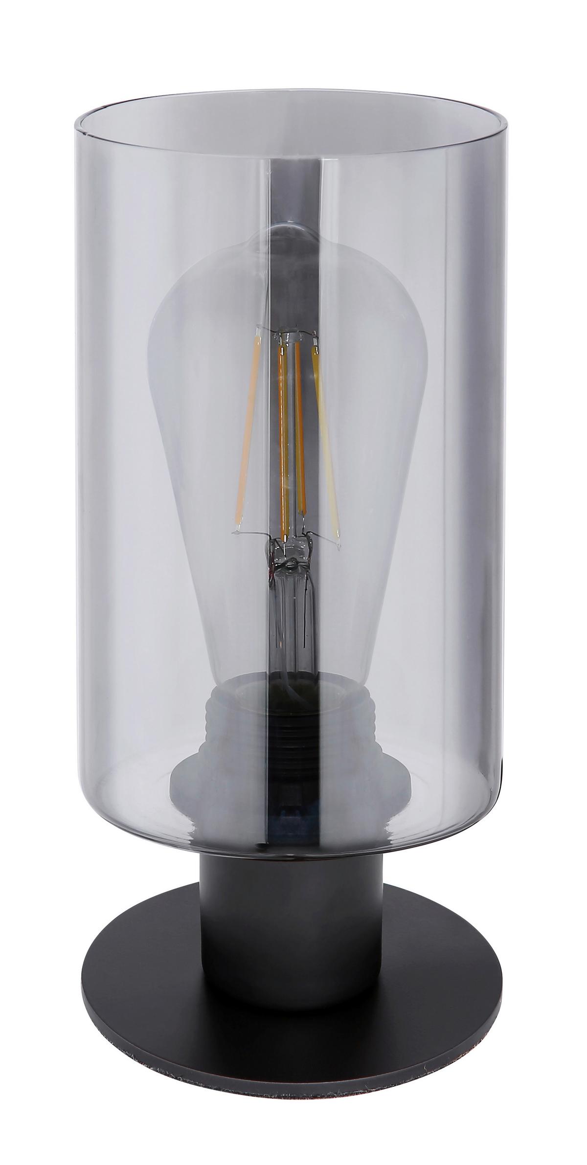 Tischlampe Schwarz Mit Schalter - Schwarz/Grau, Design, Glas/Metall (10/21,5cm) - Globo