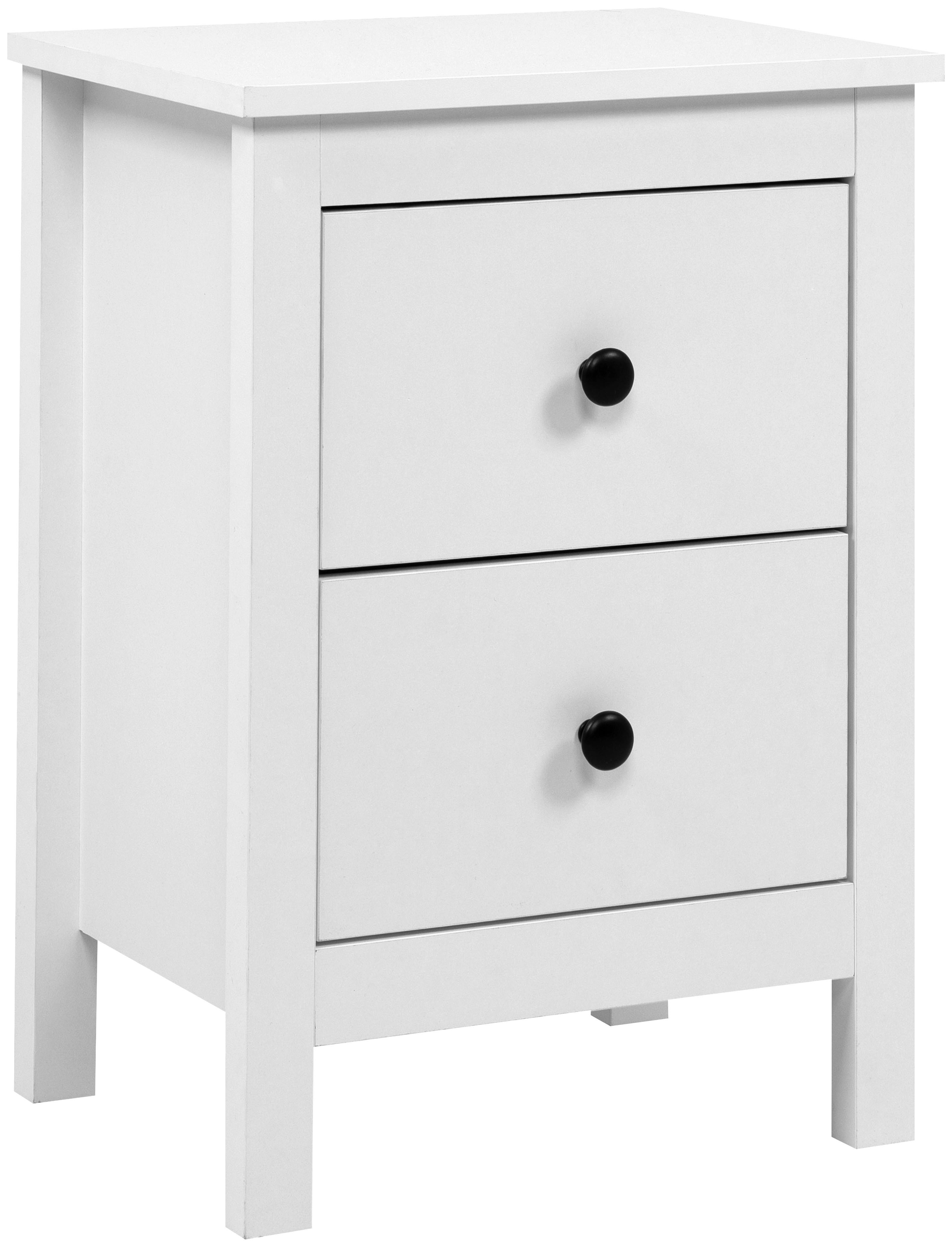 Nachtkästchen Oslo Weiß H: 54 Cm - Weiß, ROMANTIK / LANDHAUS, Holzwerkstoff (39/54/30cm)