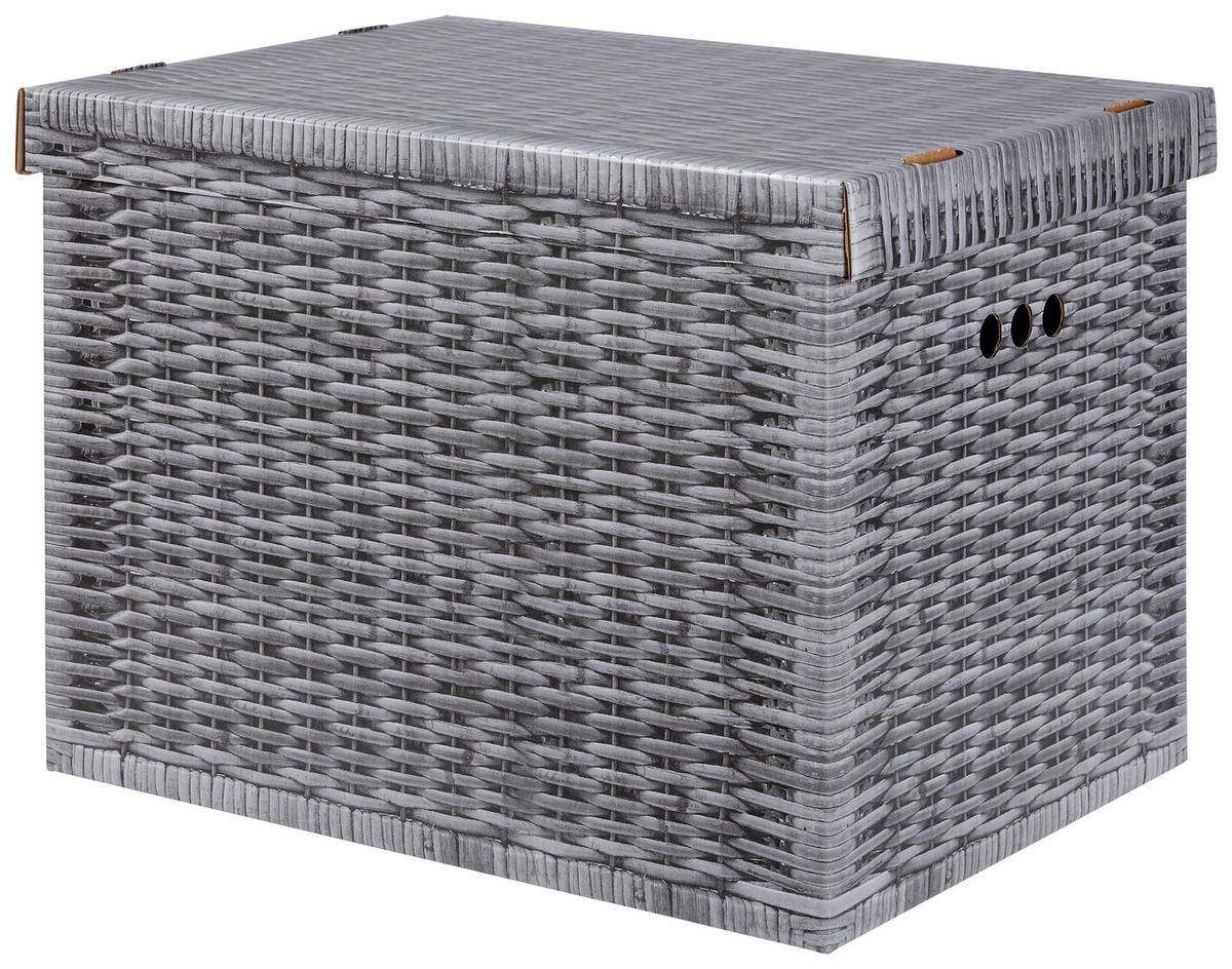 Box s víkem Jimmy, 44,3/33,5/32,5cm - šedá, karton (44,3/33,5/32,5cm) - Mömax