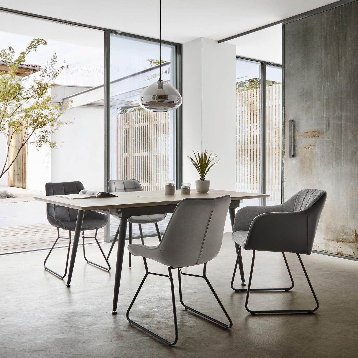 Jídelní židle ALINA šedá - šedá/černá, Moderní, kov/dřevo (59/84/51cm) - Bessagi Home