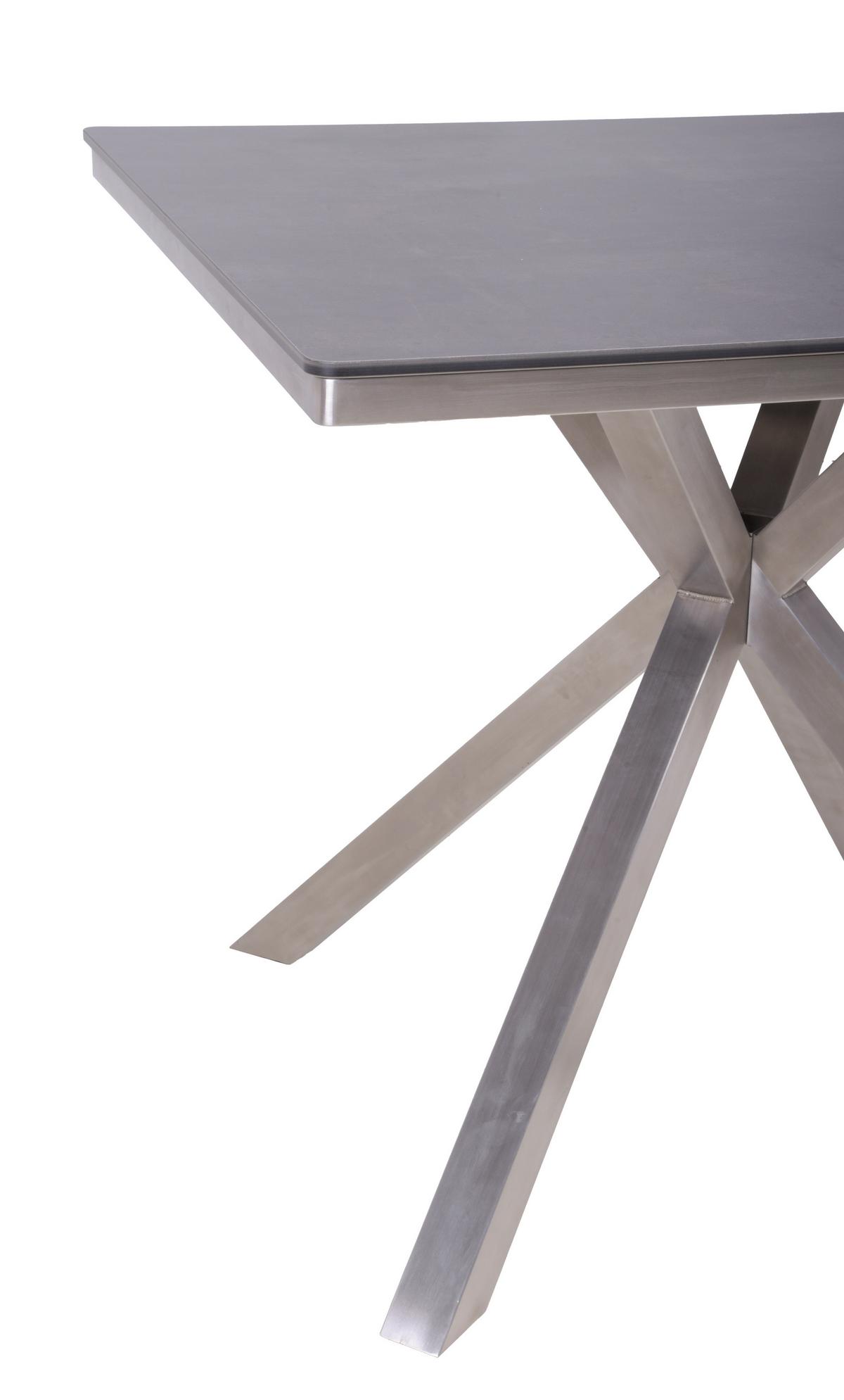 Gartentisch Modena - Dunkelbraun/Silberfarben, Basics, Kunststoff/Metall (90/90/75cm) - Gardenson
