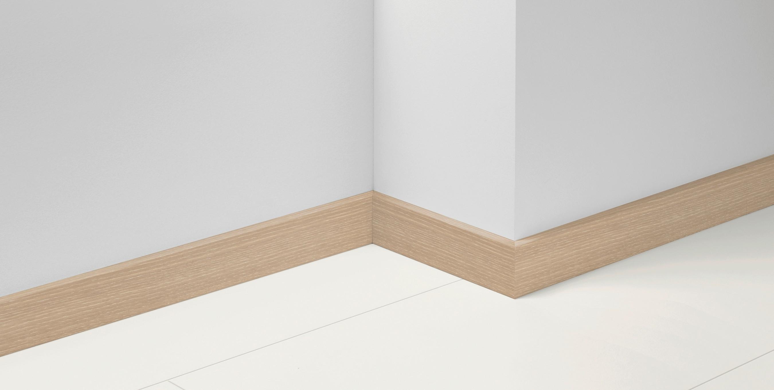 Sockelleiste Eiche Weiss - Eichefarben/Weiß, Basics, Holzwerkstoff (220/1,65/7cm) - Parador