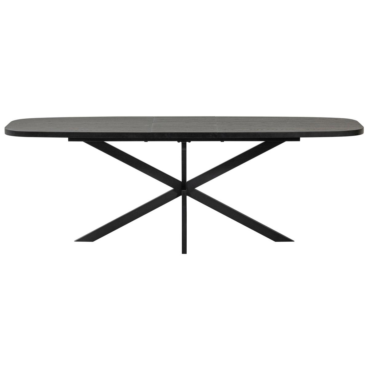 ESSTISCH Arros Schwarz L: 180-220cm - Schwarz, MODERN, Holzwerkstoff (180-220/90/75cm) - Livetastic