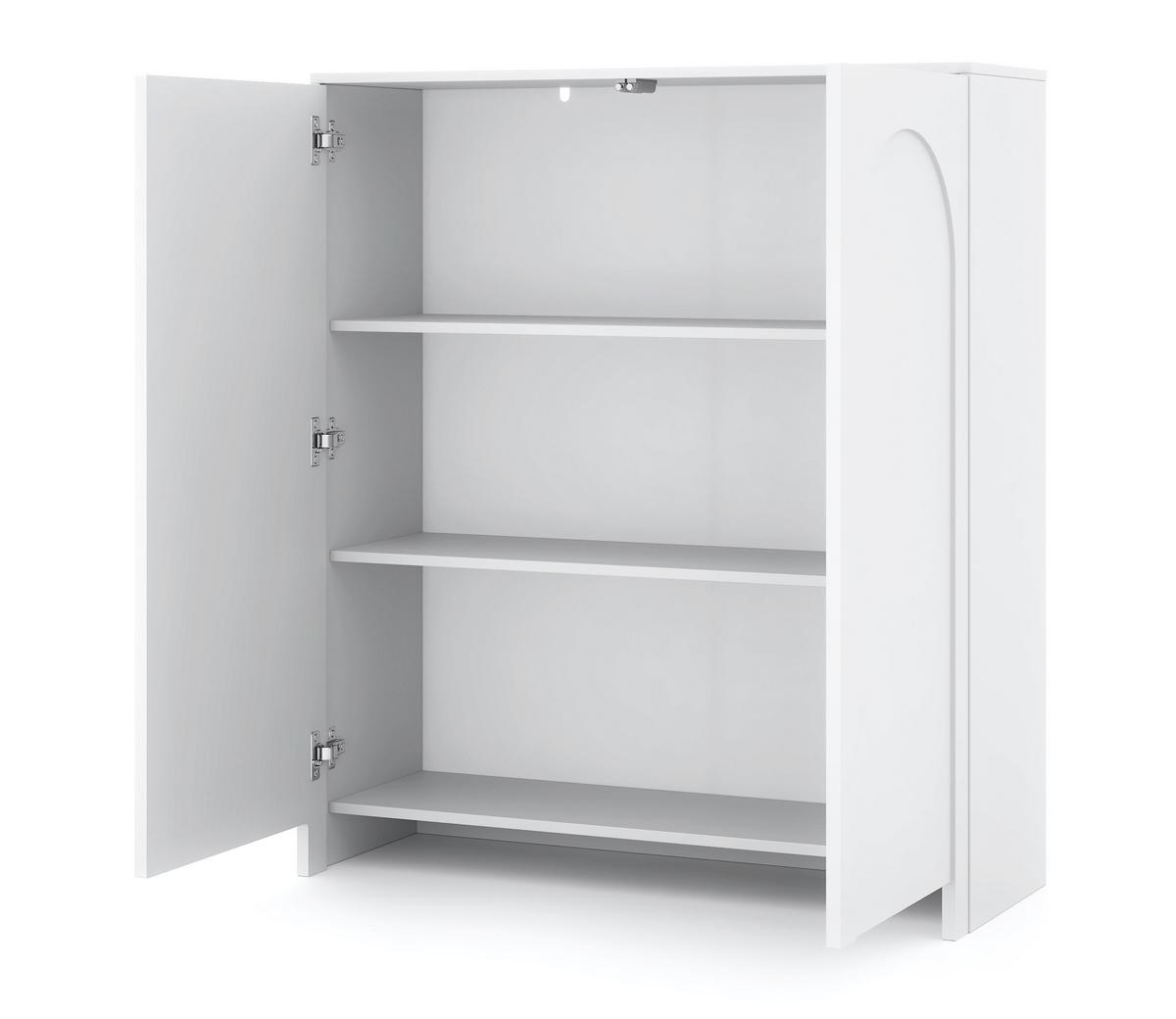 Bílá komoda, bezúchytkové otevíraní, š: 100cm - bílá, Design, kompozitní dřevo (100/117/35cm)