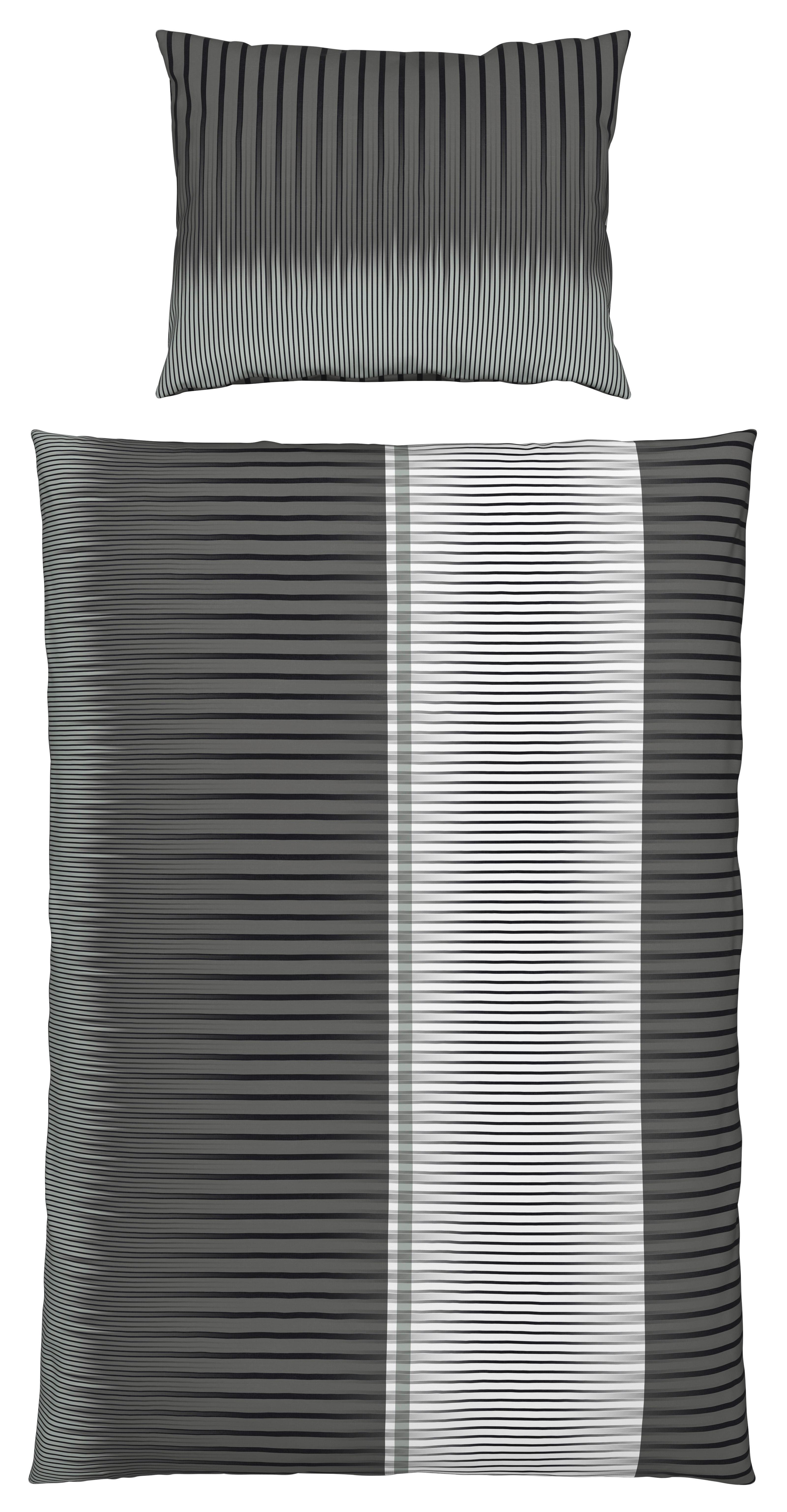 Bettwäsche 140x200 Cm Ela Su Grau - Grau, MODERN, Textil (140/200cm) - Luca Bessoni