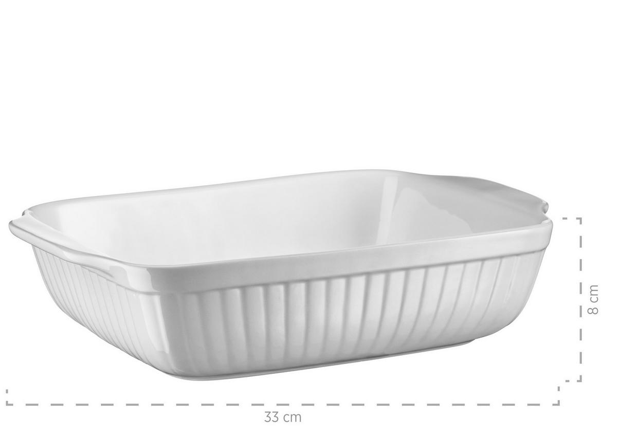Backformenset Kitchen Time Rechteckig 2er-Set - Weiß, Basics, Keramik (37/30,5/15,5cm) - Mäser