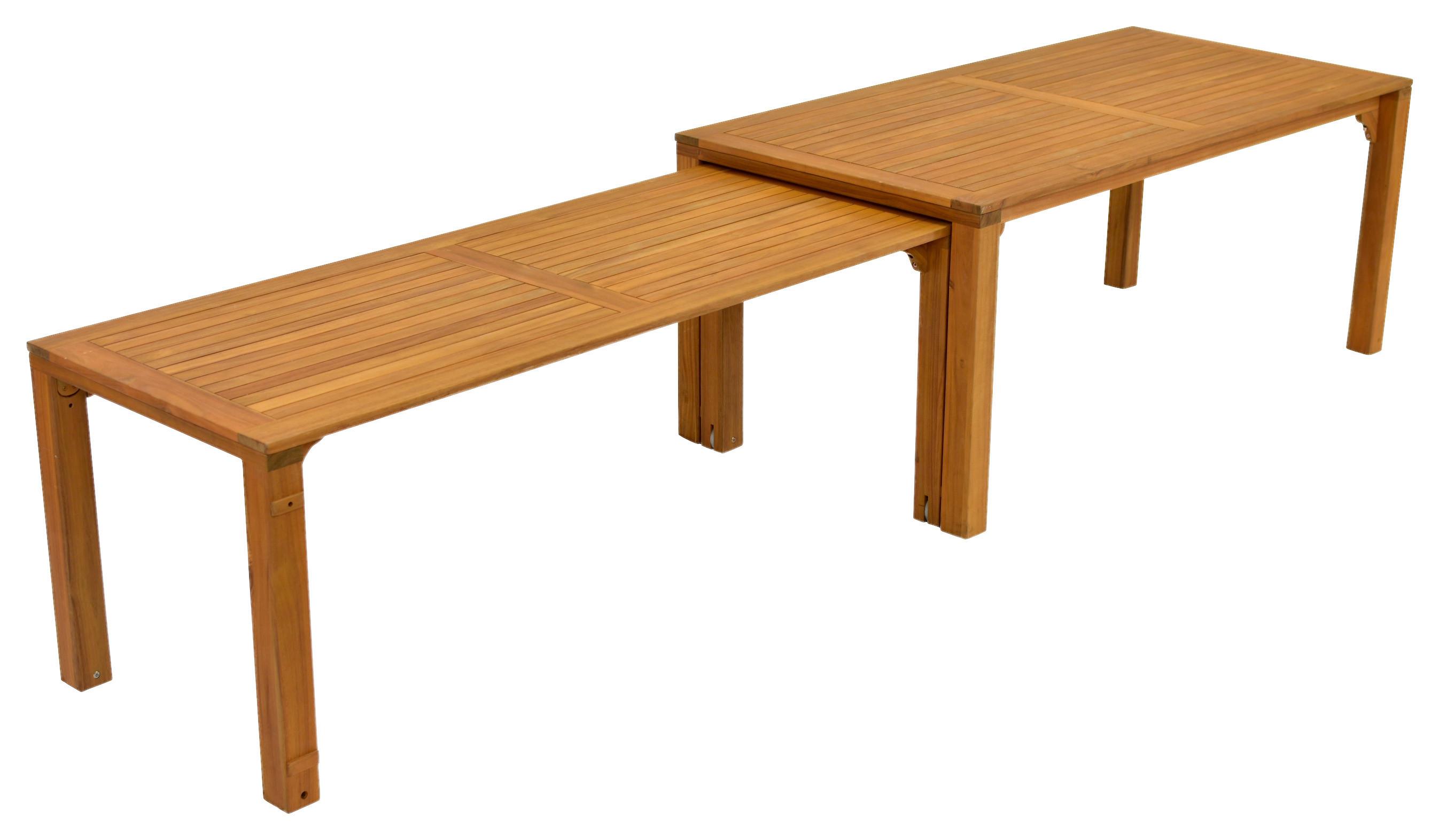 Gartentisch ausziehbar Flex Echtholz Akazie L: 185 cm - Braun, KONVENTIONELL, Holz (185/90/76cm) - Gardenson