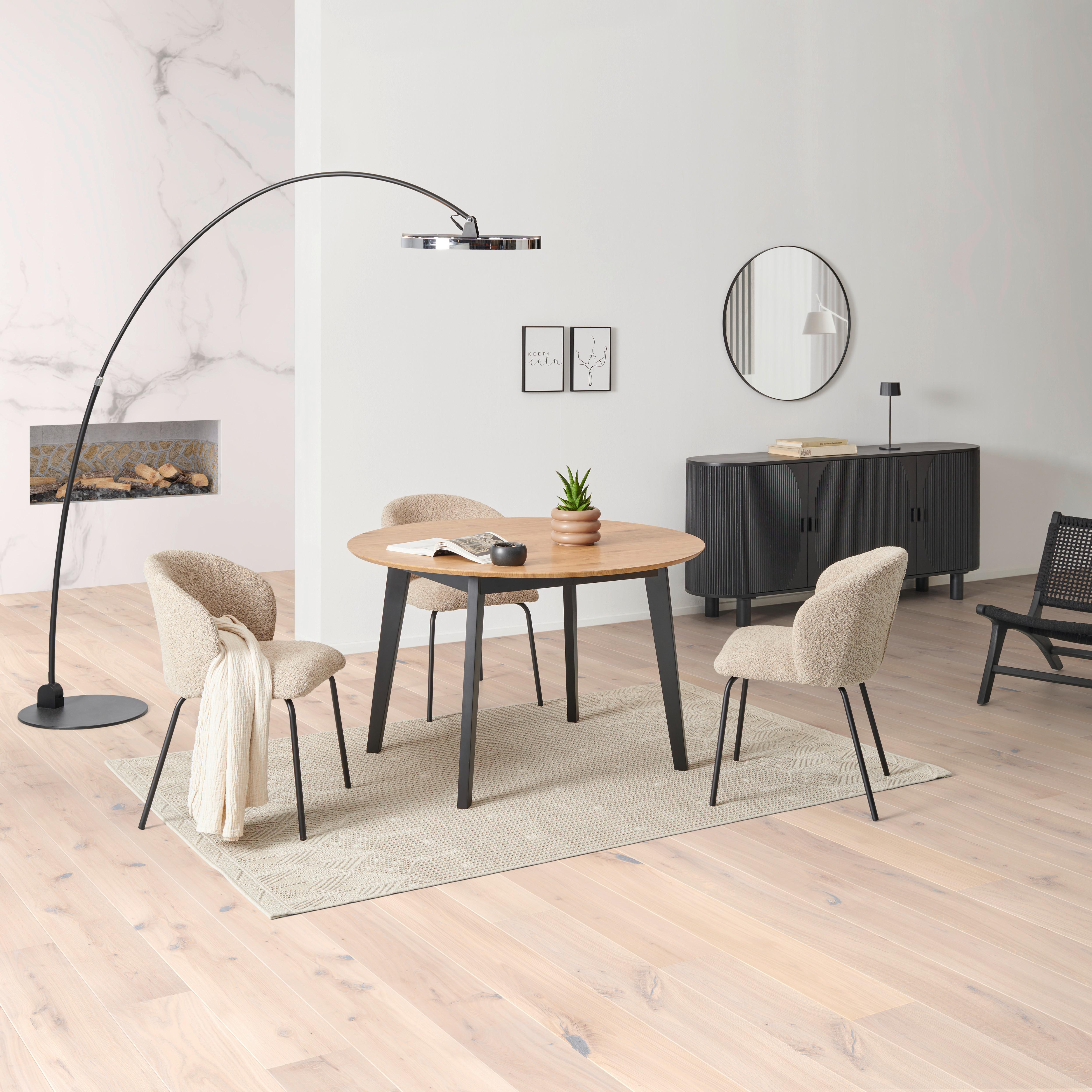 Ausziehtisch Paco 120 Az 120-200x74x120 cm Eichefarben - Eichefarben/Schwarz, KONVENTIONELL, Holz/Holzwerkstoff (120-200/74/120cm) - MID.YOU