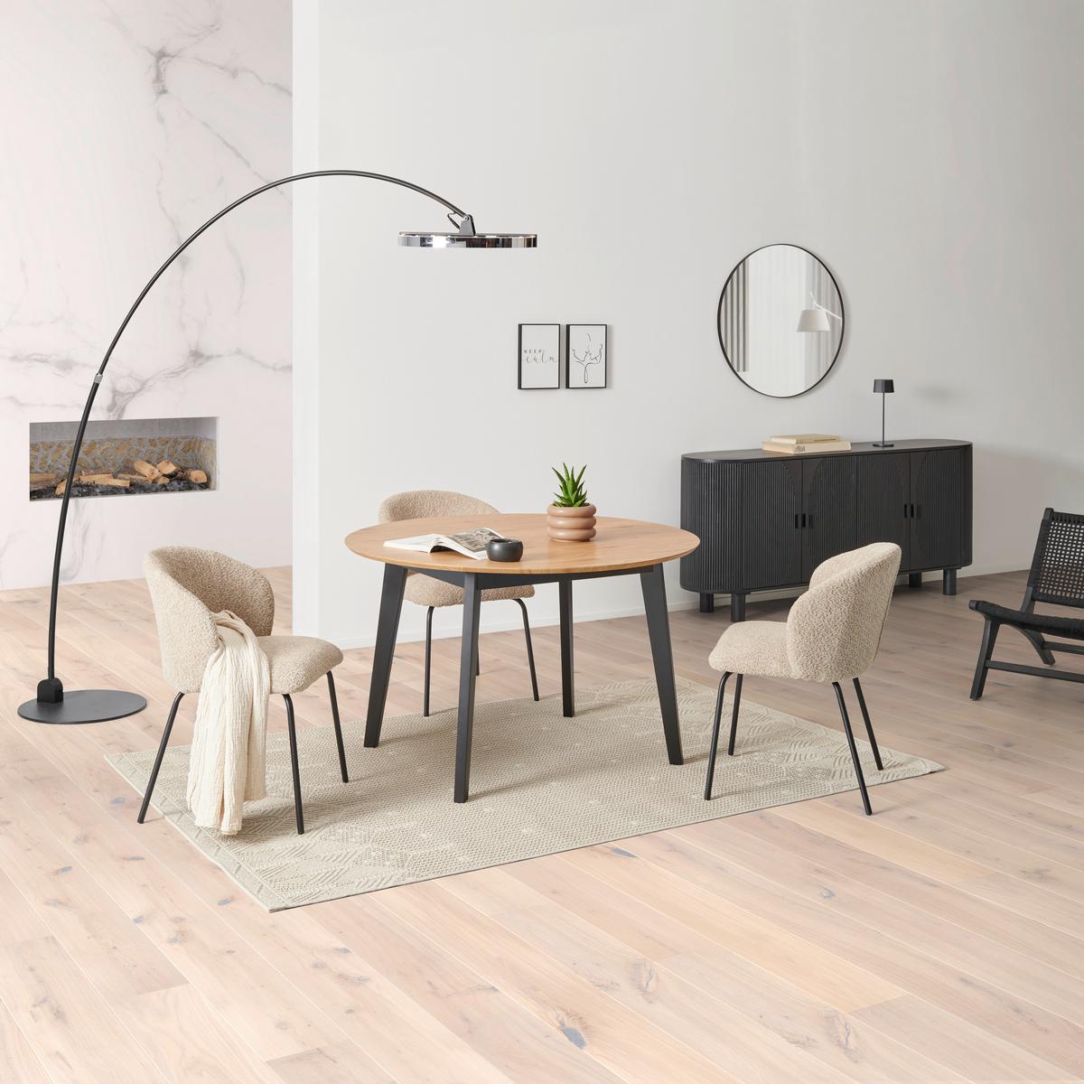 Ausziehtisch Paco 120 Az 120-200x74x120 cm Eichefarben - Eichefarben/Schwarz, KONVENTIONELL, Holz/Holzwerkstoff (120-200/120/74cm) - MID.YOU