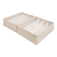 Sada úložných boxov 2 ks - béžová, Modern, textil/papier - Mömax
