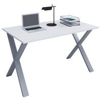 Schreibtisch Lona Silberfarben/weiß - Silberfarben/Weiß, MODERN, Holzwerkstoff/Metall (110/50/76cm) - MID.YOU
