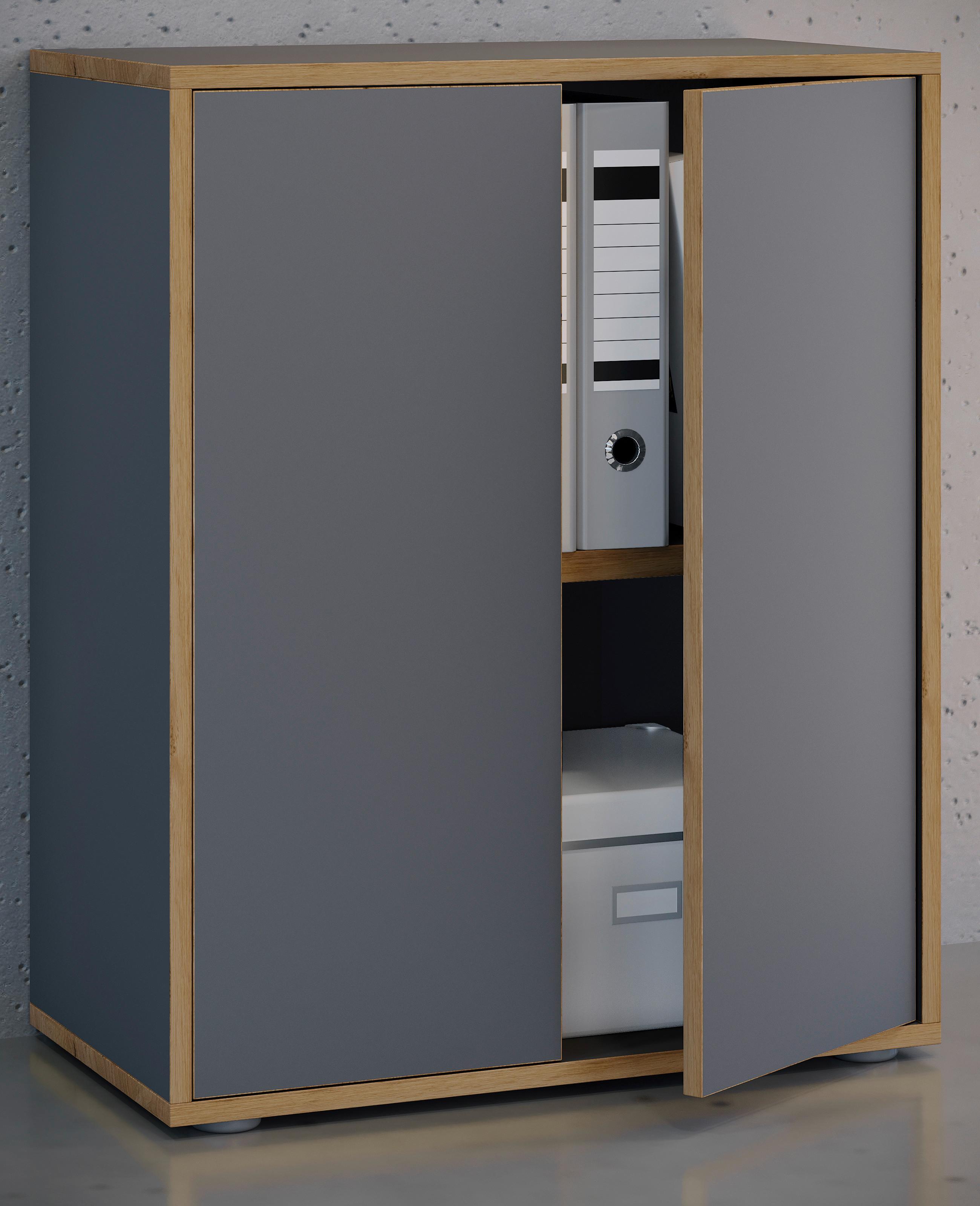 Aktenschrank Salia Anthrazit, Honigeiche B: 60 cm - Honigeiche/Anthrazit, Design, Holzwerkstoff (60/74/33cm) - MID.YOU