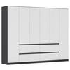 Drehtürenschrank Mainz Grau/weiß B: 271 Cm - Weiß/Grau, Basics, Holzwerkstoff (271/210/54cm) - Rauch Möbel