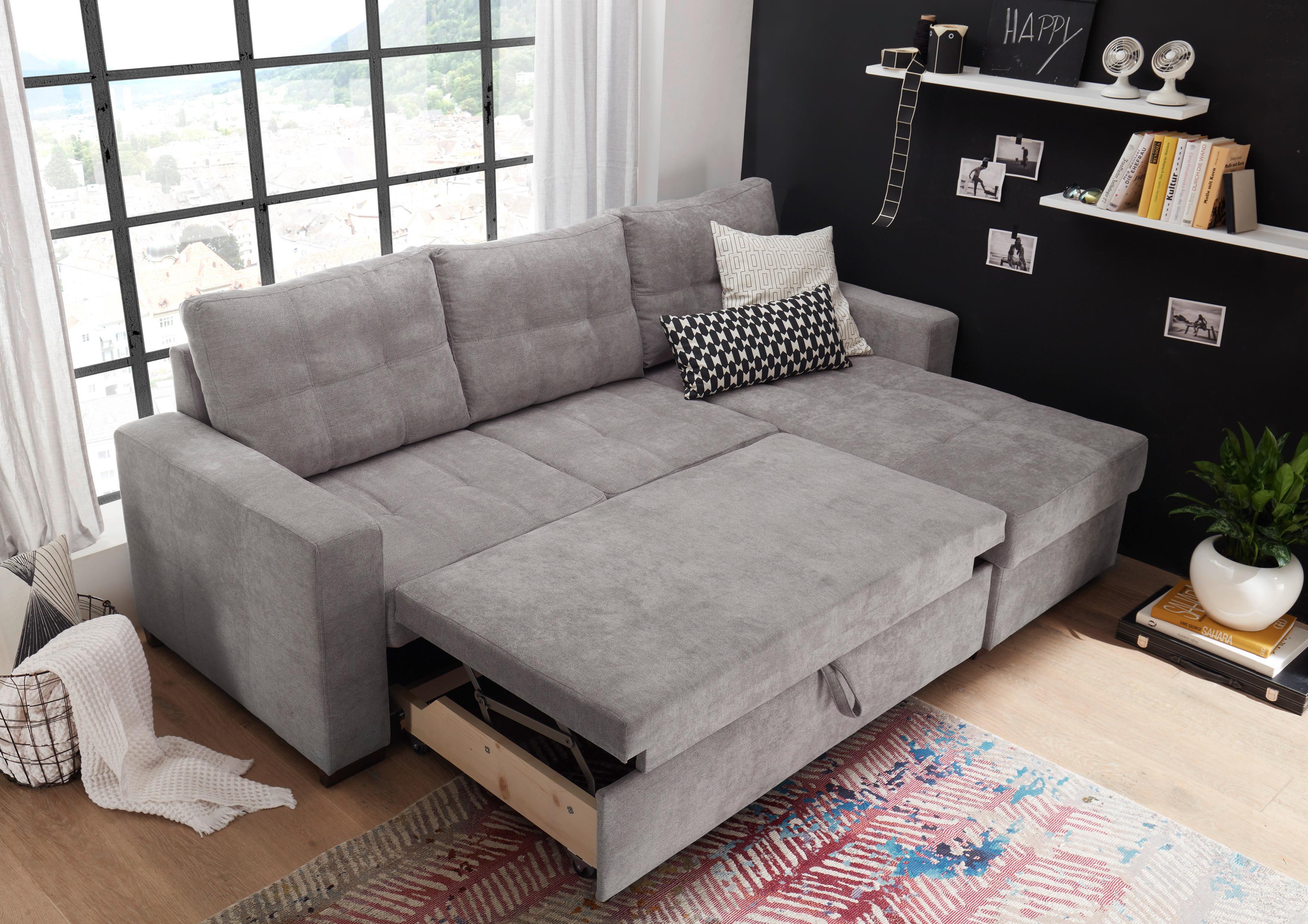 Sedacia súprava ADONE svetlá šedá - čierna/svetlosivá, Basics, kompozitné drevo/textil (230/154cm) - MID.YOU