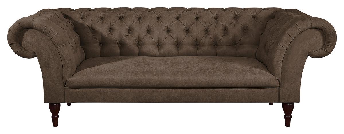 3-Sitzer-Sofa Preston Graubraun B: 232 cm - Graubraun/Braun, Design, Textil (232/79/97cm) - Livetastic
