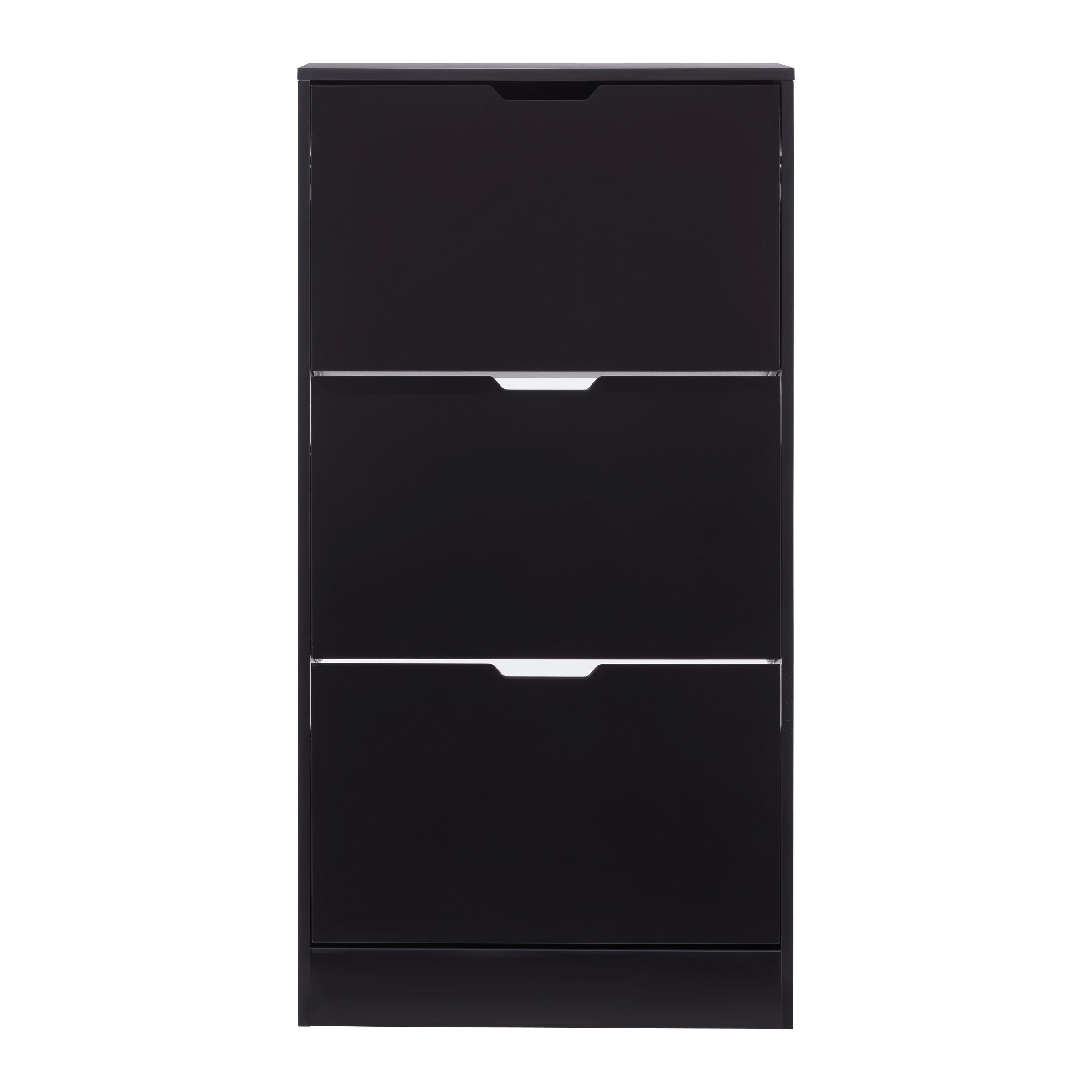 VÝKLOPNÁ SKRINKA NA TOPÁNKY RUDI -EXKLUSIV- - čierna, Konventionell, kompozitné drevo (60/118/24cm) - Mömax