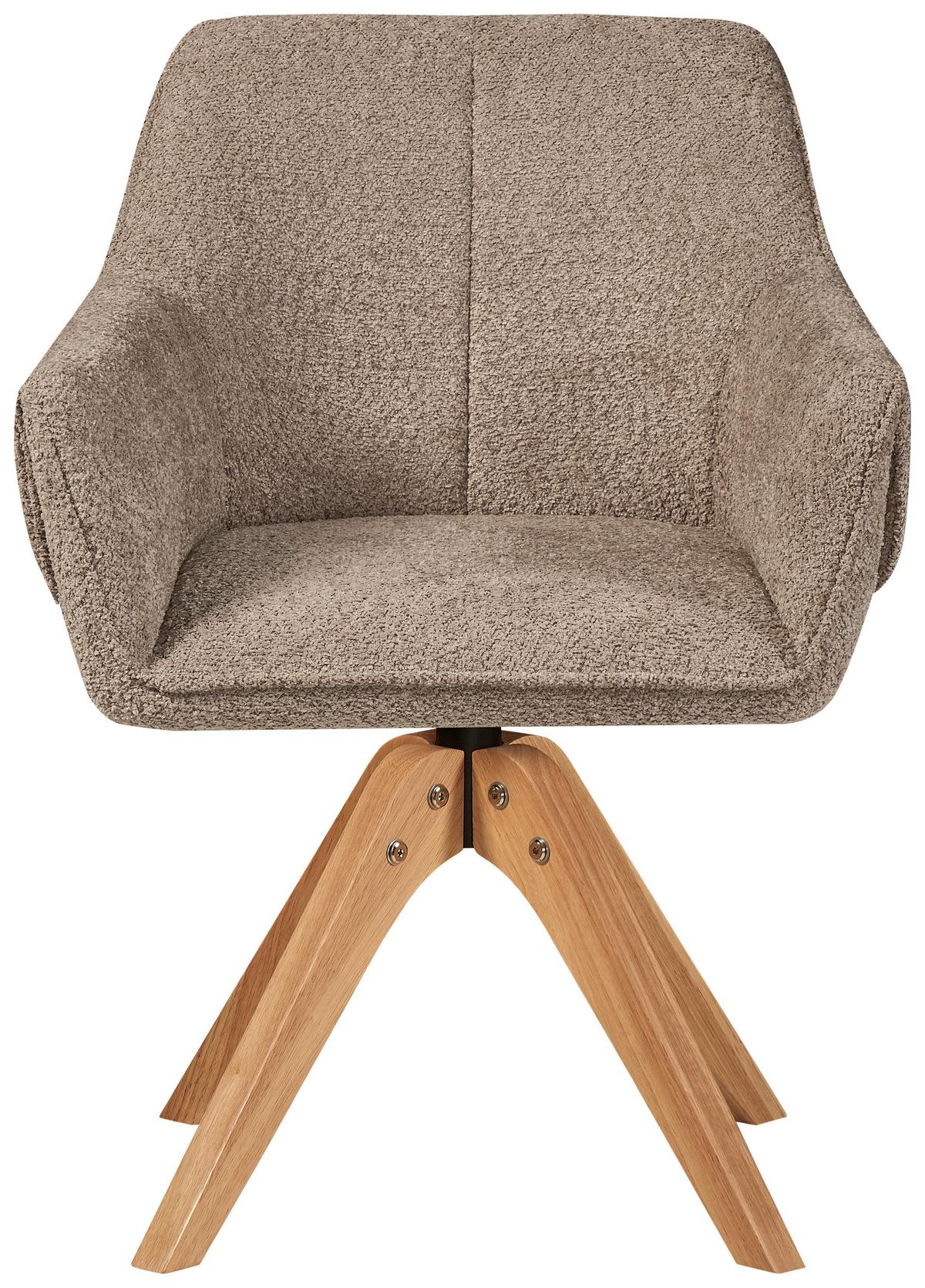 Armlehnstuhl Dian Taupe Gepolstert - Taupe, MODERN, Holz/Textil (60/86,5/63,5cm) - Kayoom