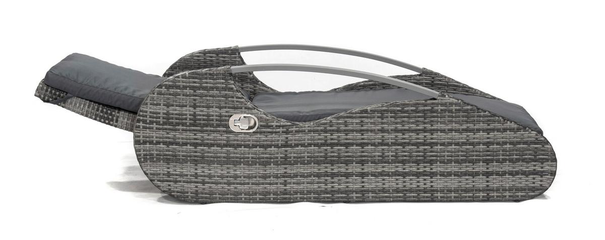 Sonnenliege Alassio Stahl - Dunkelgrau, MODERN, Kunststoff/Metall (62,5/66,5/194,5cm) - Gardenson
