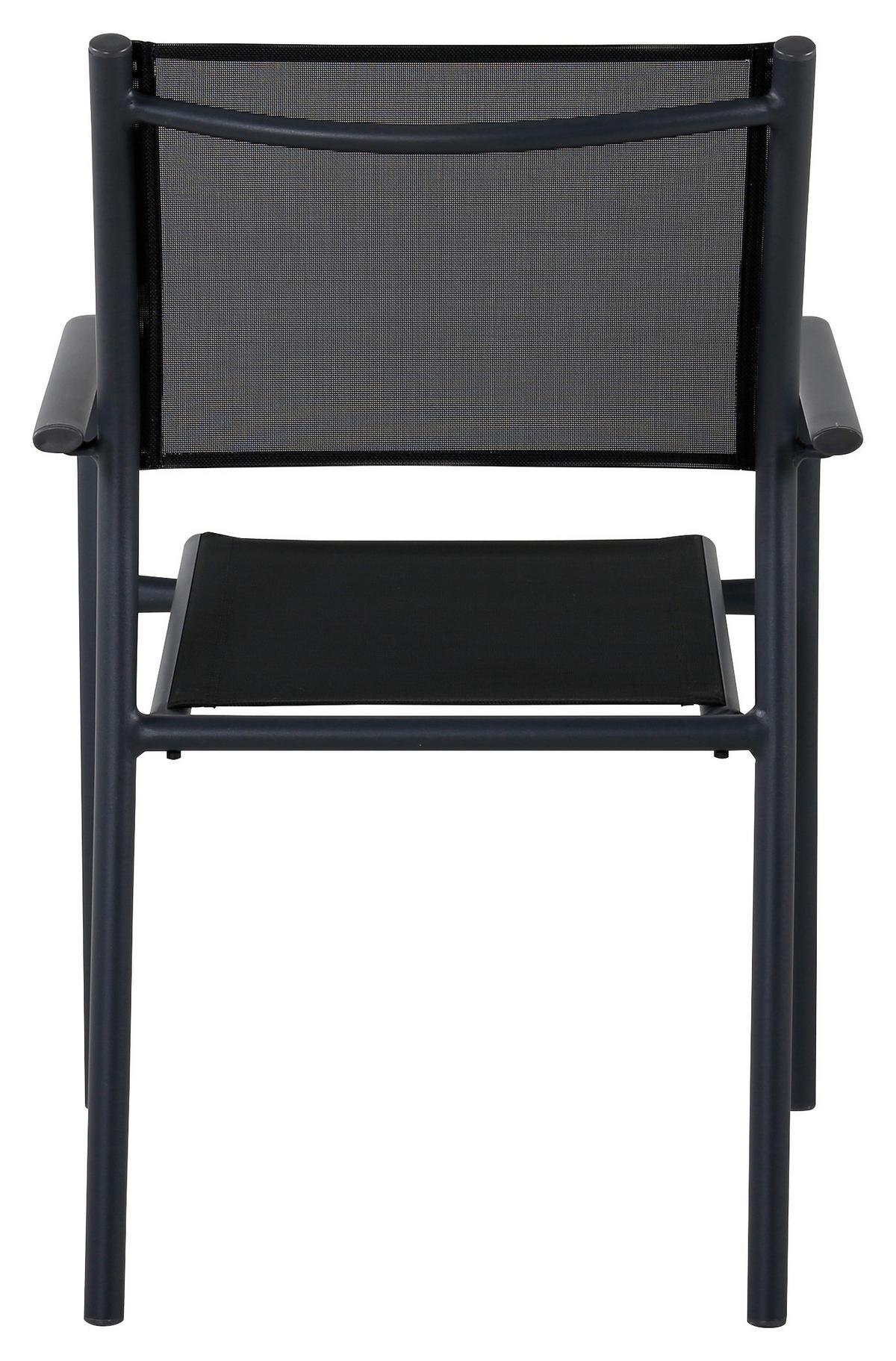 Gartensessel-Set Stapelbar Santorini Aluminium - Schwarz, KONVENTIONELL, Metall (56/90/55cm) - Gardenson