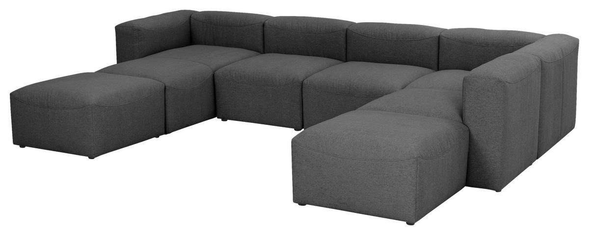 Wohnlandschaft Lena - Anthrazit, Design, Textil (235/350/250cm) - Max Winzer