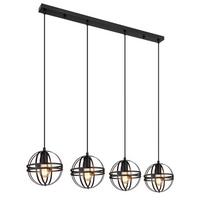 Hängeleuchte 15639-4h - Schwarz, Trend, Kunststoff/Metall (100/20/120cm) - Globo