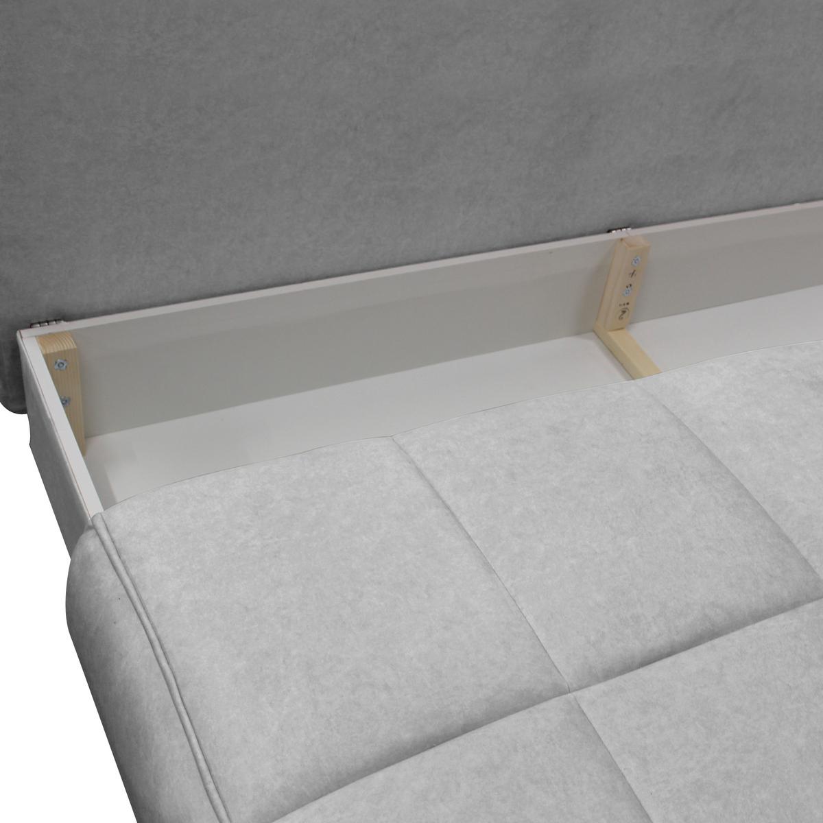 Schlafsofa Zoom Hellgrau B: 200 cm - Goldfarben/Hellgrau, Design, Textil (200/90/97cm) - MID.YOU