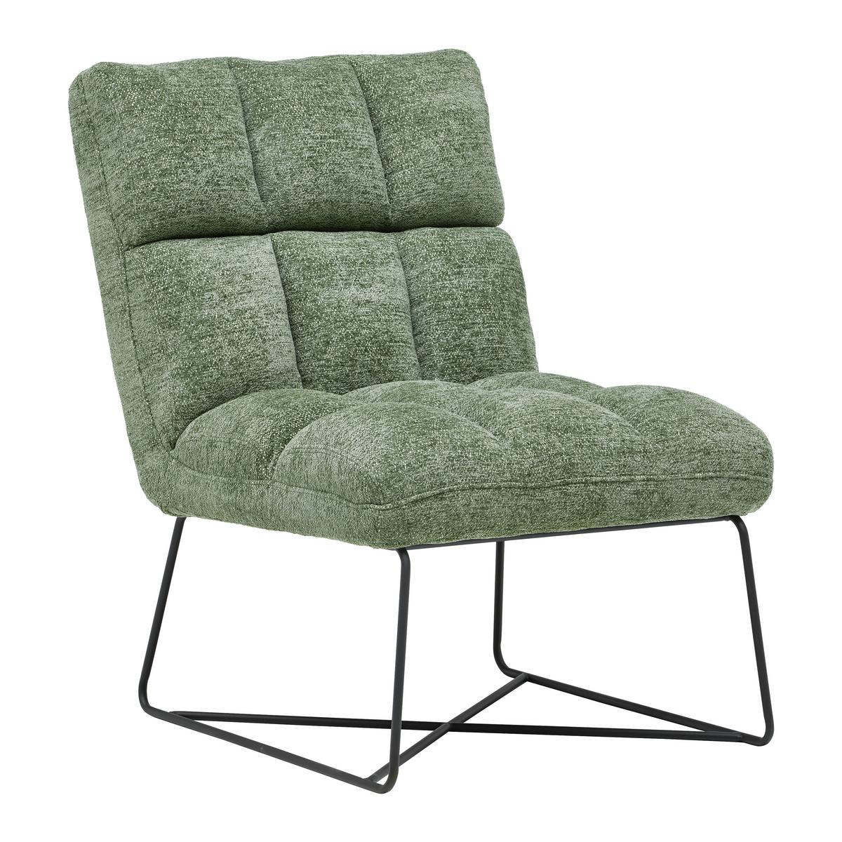 Relaxační křeslo MARCO - černá/zelená, Moderní, kov/textil (62/86/87cm) - Based