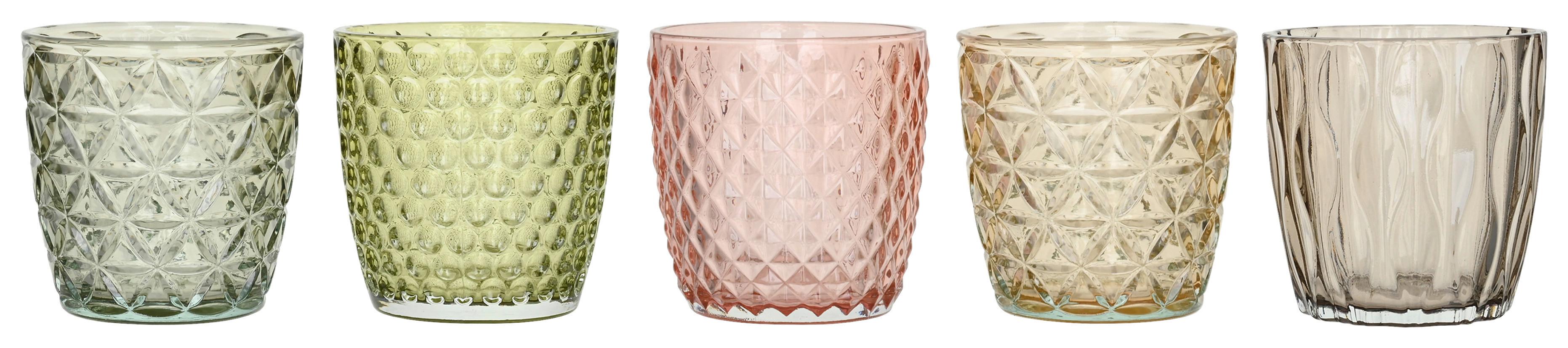 Stojan na čajové sviečky Julia, 9/9cm - oranžová/pink, sklo (9/9cm) - Modern Living